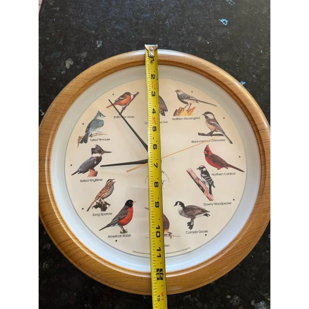 VINTAGE National Audubon Society Singing Bird Clock 13
